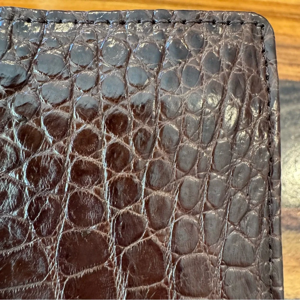 Bi-Fold Authentic Crocodile Leather Wallet